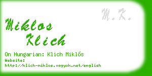 miklos klich business card